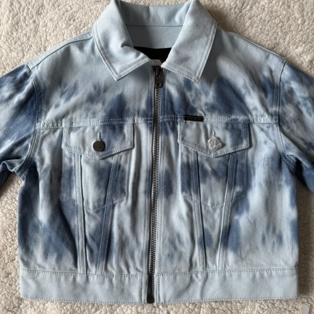 NWT Coach Acid Wash Denim Blue Jacket CU882